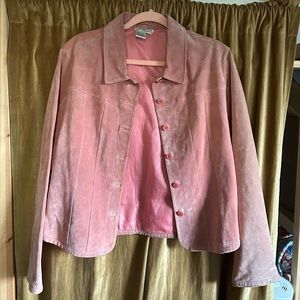 pink suede leather jacket